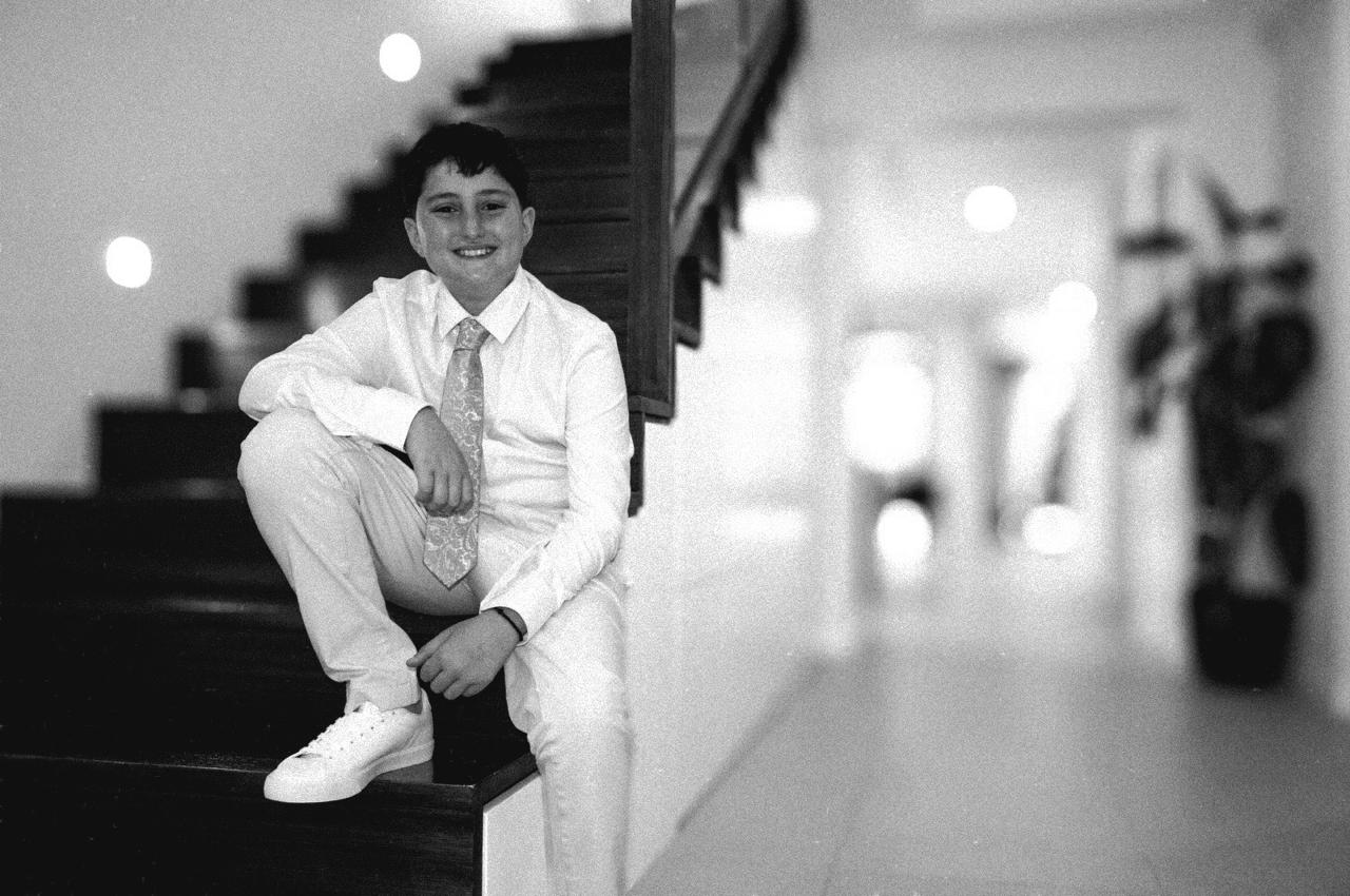 Leo's Year 6 graduation — looking sharp