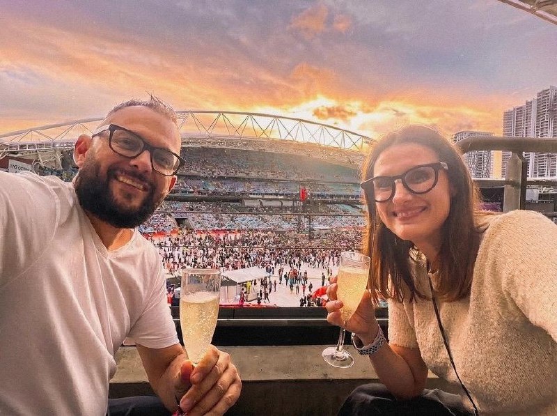Champagne and sunsets at the stadium