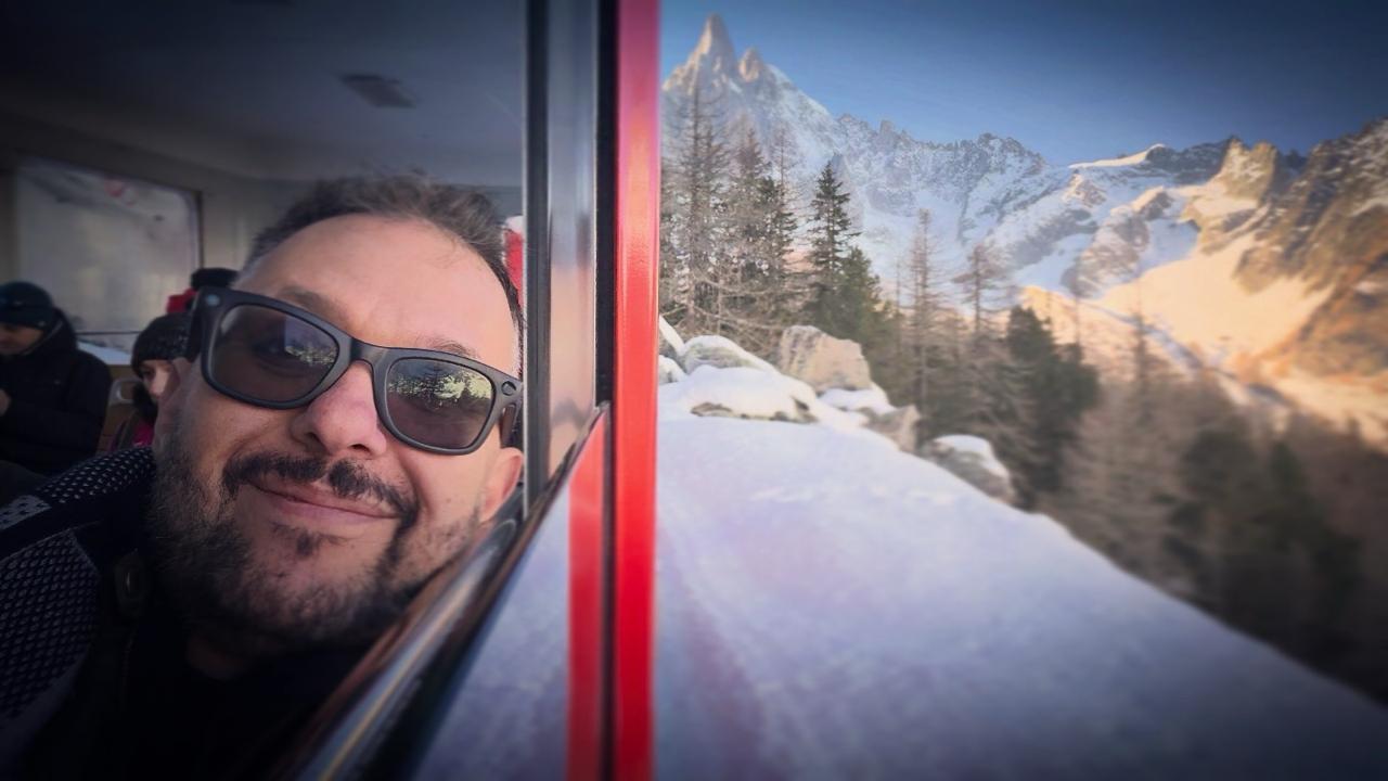 Riding the Montenvers train through the French Alps